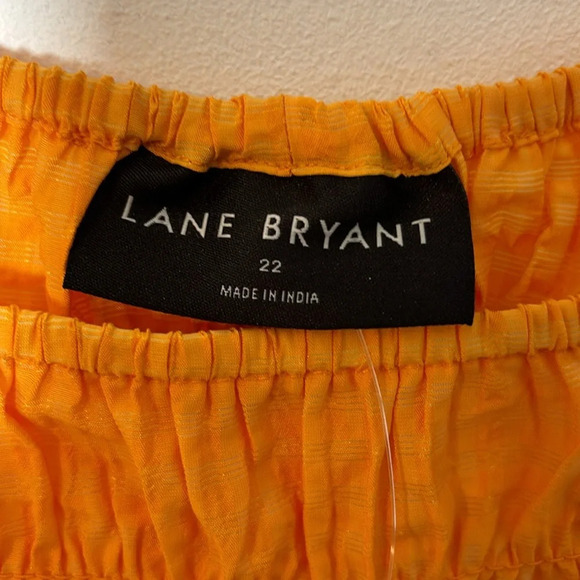 Lane Bryant Illusion Smocked Bodice Short Sleeve Blouse Top Women Size 22 NWT - Picture 6 of 10